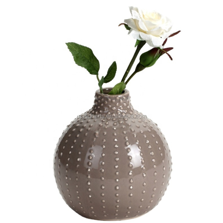 Drop round Ceramic minimalist decoration Vase With Raised Dots