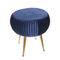 Modern Living Room luxury chair velvet bar round ottoman stool with metal gold legs