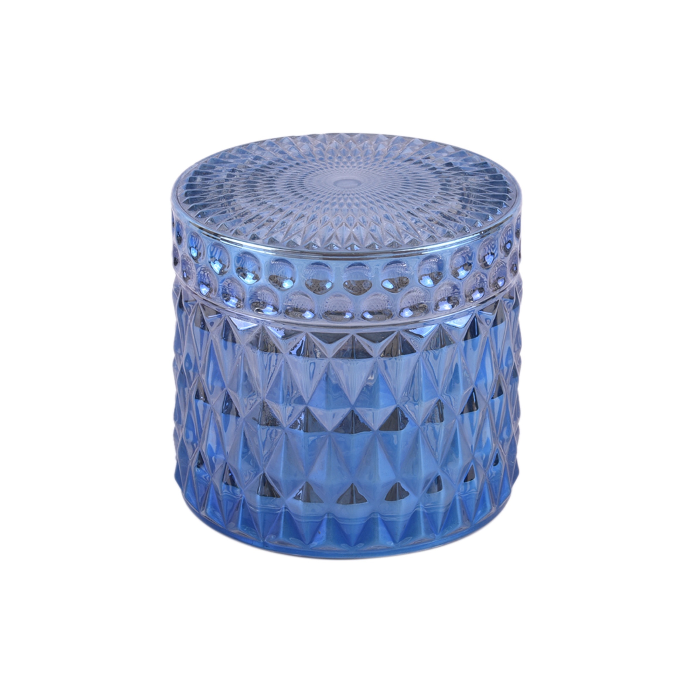 glass storage jar blue storage container home decor bottles