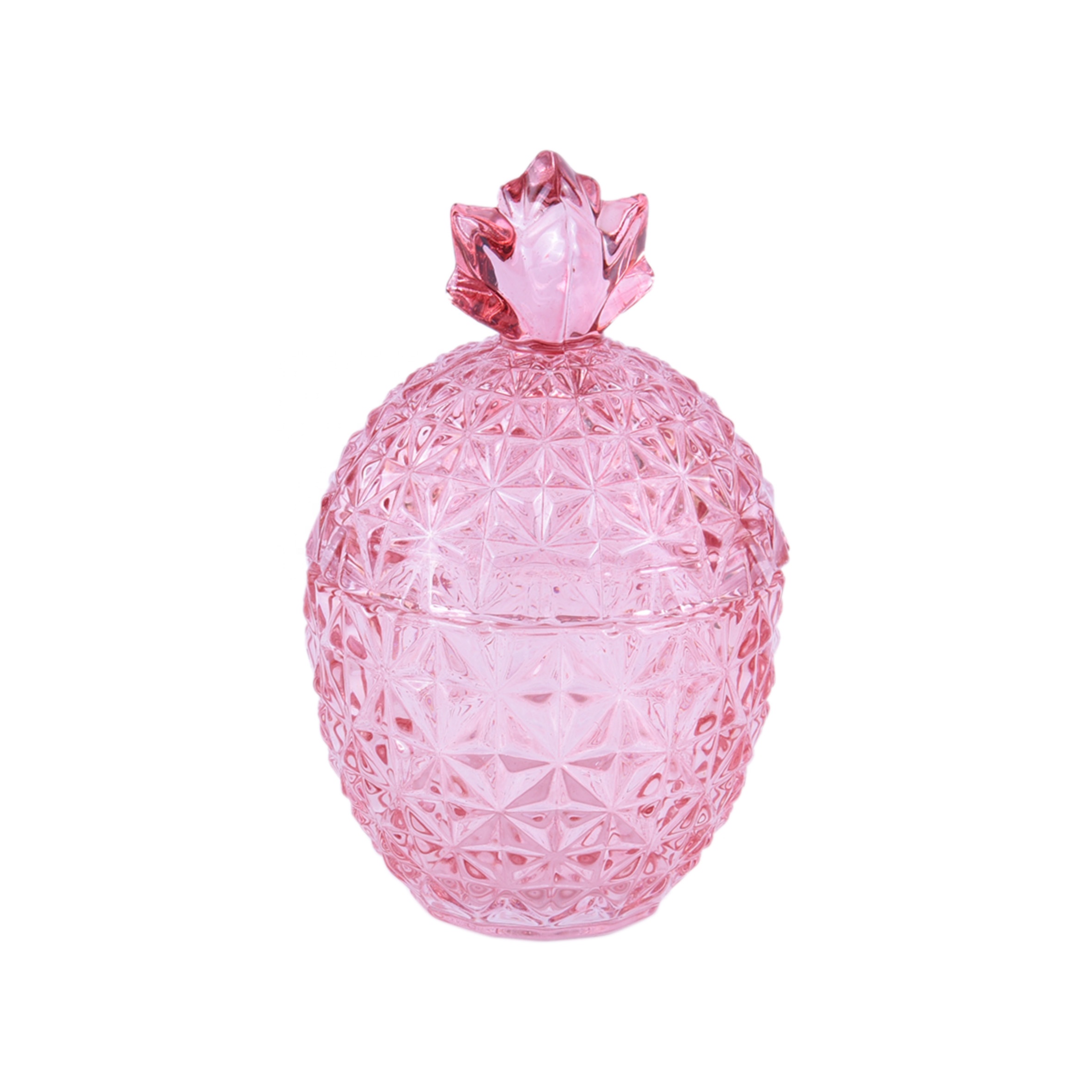 2021 Pink Ellipse Sugar Pot Decorative Storage Glass Jar