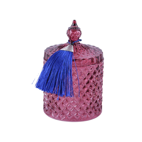 2021 Purple Cylindrical Sugar Pot Decorative Storage Glass Jar