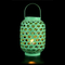 Wooden bamboo rattan lantern with metal decorative handles
