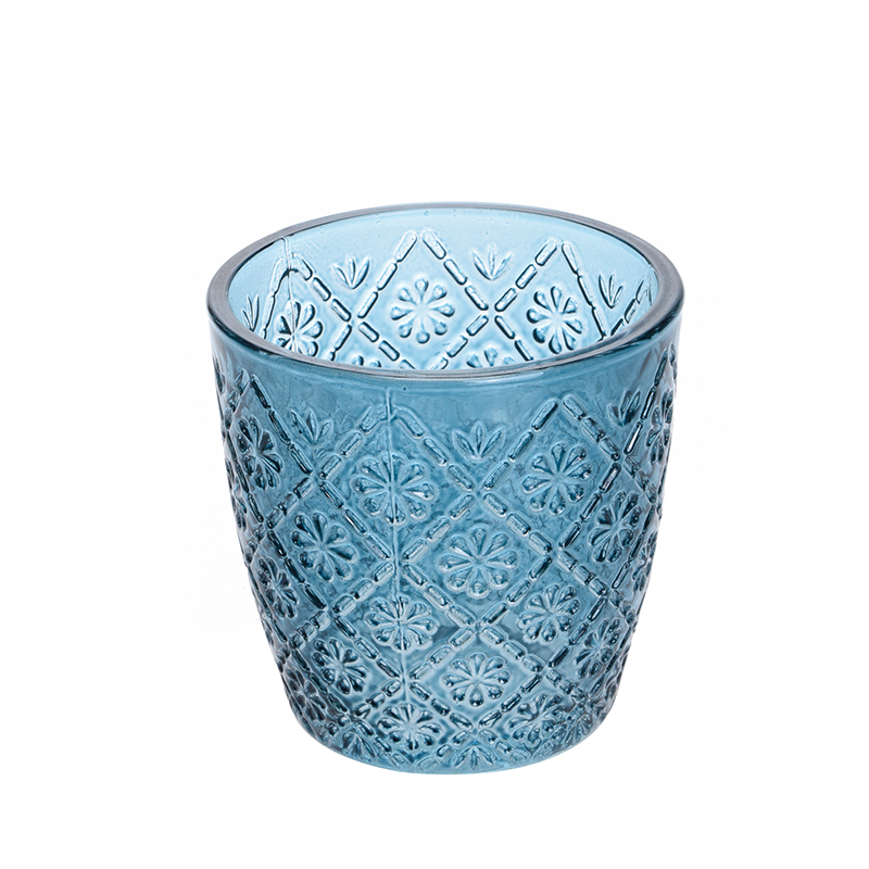 ocean glass candle holder