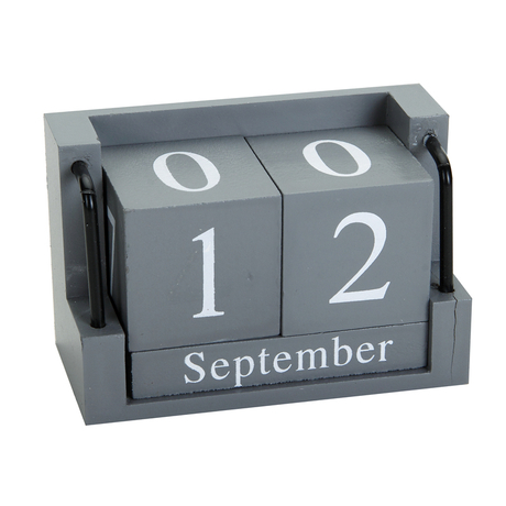 Novelty Wooden Blocks Daily Perpetual Desktop Calendar for Home Decoration