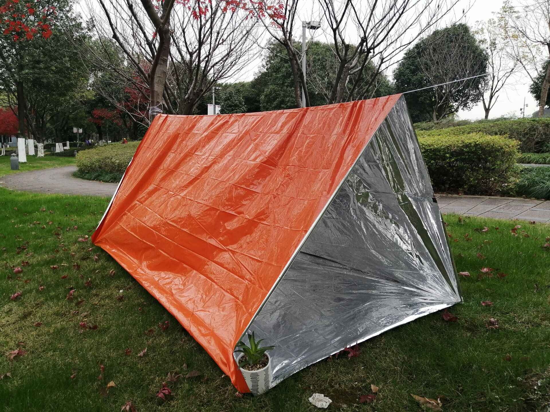 Thick PET mylar thermal camping outdoor emergency survival tube tent