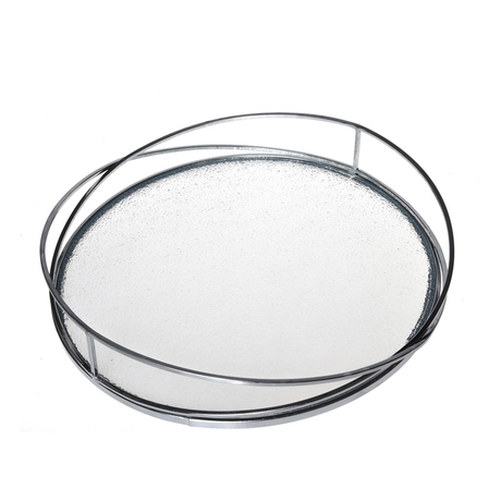 Ice Haven Tray Glass Tabletop Perfume Home Decor Metal Serving Round Decorative Mirror Tray