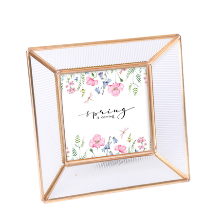 Glass wholesale photo frame with metal edge for Home Decor 4x6 inch