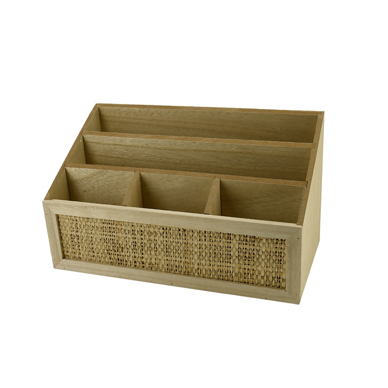 Natural Home Wooden Desktop Storage Drawer Cabinet Drawer Storage Box 3 Compartments