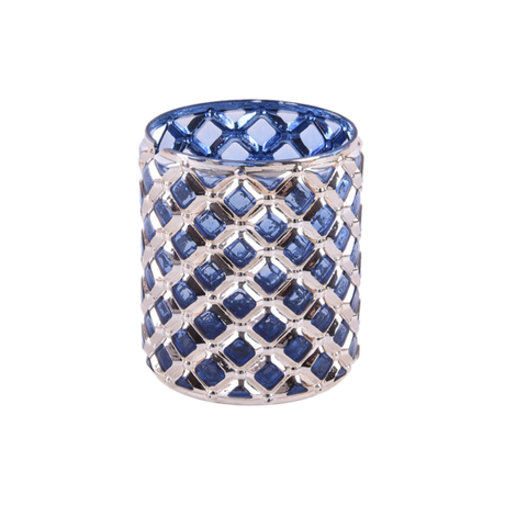 blue short new design decorative glass flower vases accent decor for home decor